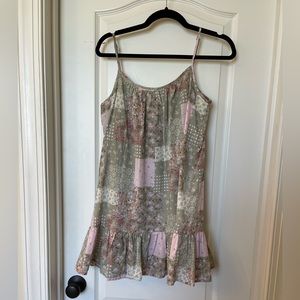 As U Wish light green, pink floral adjustable dress size XS